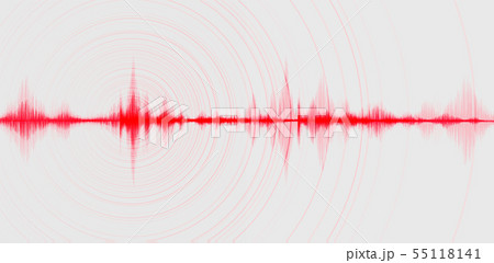 Red Digital Sound Wave Red Digital Sound Wave 55118141