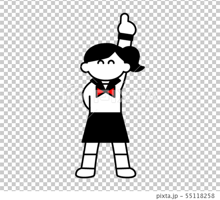 指向上方的水手服女孩(變形) 指向上方的水手服女孩(變形) 55118258