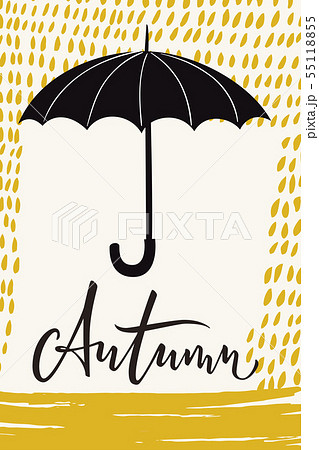 Vector autumn poster with calligraphy and retro style 55118855
