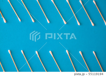 Composition of wooden cotton swabs on a 55119194