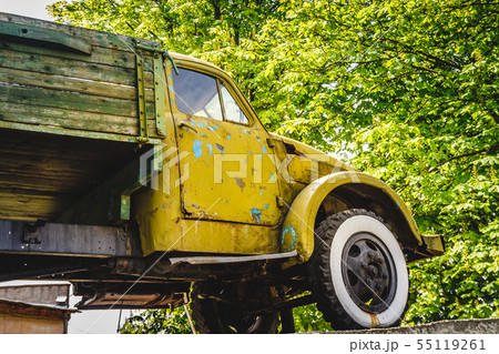 monument truck in Ukraine, Fastov. Close-up 55119261
