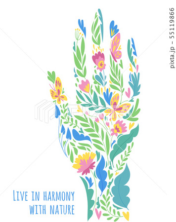 Vector in harmony with nature poster templateのイラスト素材 [55119866] -