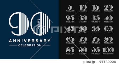 Set of anniversary logotype. Modern anniversary Set of anniversary logotype. Modern anniversary 55120000