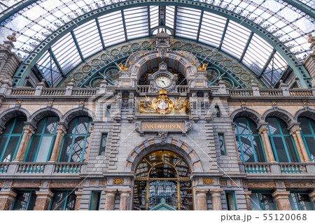 Famous Antwerp Central station interior with Famous Antwerp Central station interior with 55120068