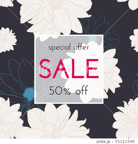 Sale floral card. Vector illustration Sale floral card. Vector illustration 55121540