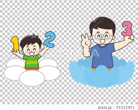 Parent and child with numbers 55122951