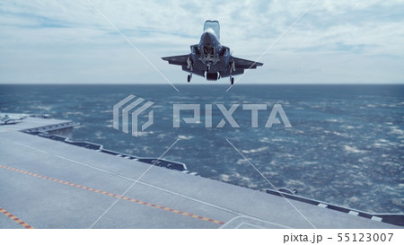 F 35 Fighter Takes Off Vertically From The のイラスト素材