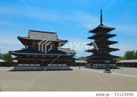 法隆寺　五重塔　金堂 55123090