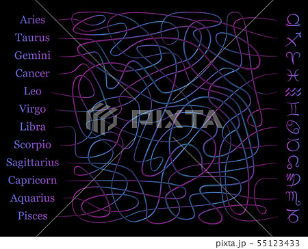 Astrology Symbols Maze Signs Of The Zodiac Labyrin Astrology Symbols Maze Signs Of The Zodiac Labyrin 55123433