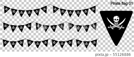 海賊旗のガーラーンドのベクターデータ Bunting Garland のイラスト素材