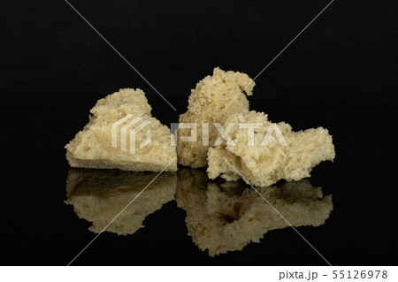 Rye wheat bread isolated on black glass Rye wheat bread isolated on black glass 55126978