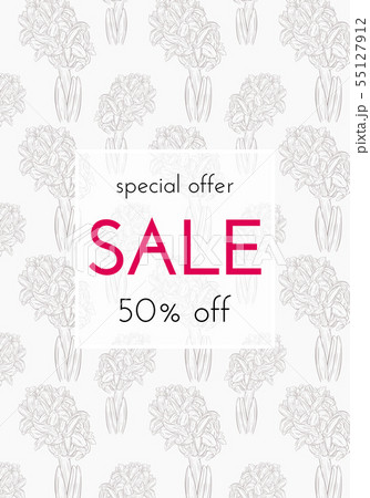 Sale floral card. Vector illustration 55127912
