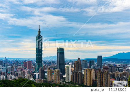 cityscape of Taipei, Taiwan 55128302