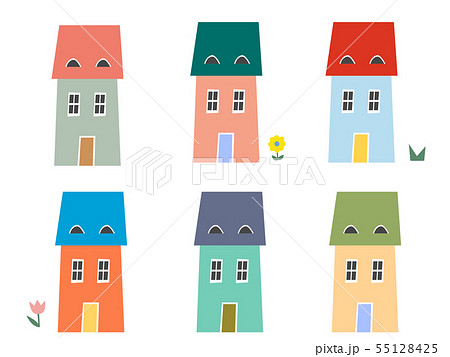北欧の家々 1 窓が2つあるおうちのイラスト素材