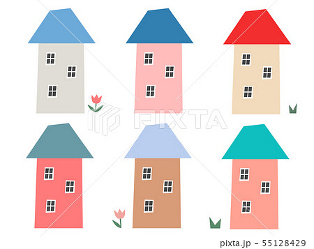 北欧の家々 5 塔みたいなかわいいおうちのイラスト素材 55128429 Pixta