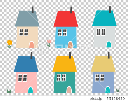 Scandinavian Houses 6 Two Story House Stock Illustration