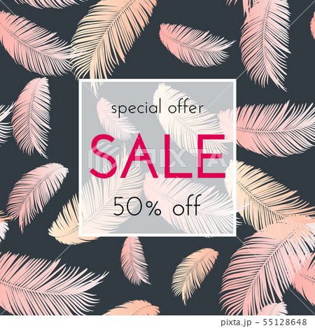 Sale floral card. Vector illustration 55128648