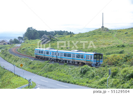 種差海岸を走る電車 八戸線 種差海岸を走る電車 八戸線 55129504