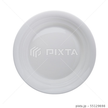 White plate isolated on white background. White plate isolated on white background. 55129698