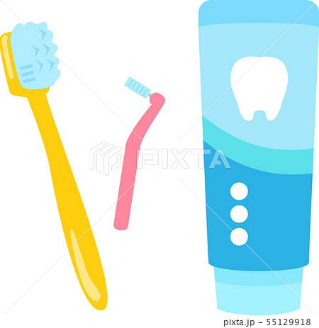 歯ブラシ 歯間ブラシ 歯磨き粉のイラスト素材
