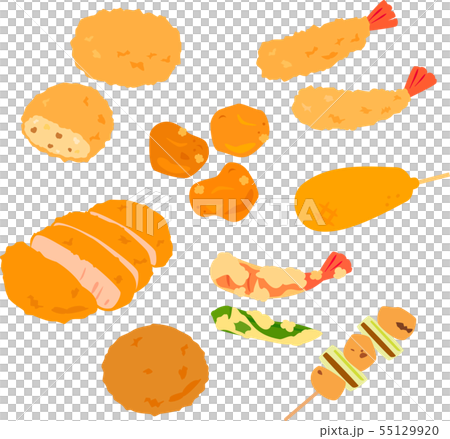 揚げ物、惣菜のイラストセット 55129920