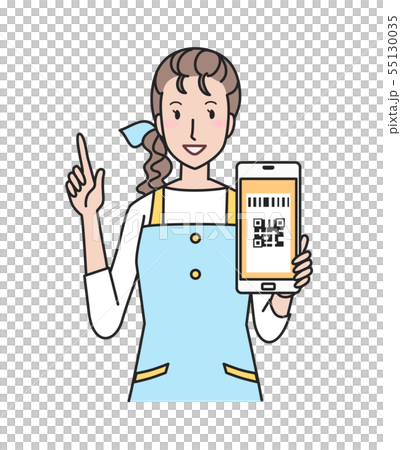 Housewife with a smartphone Housewife with a smartphone 55130035
