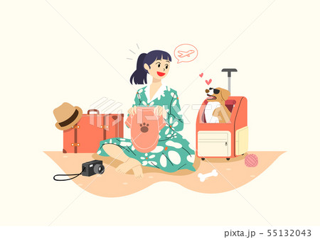 illustration of happy life with dog 001 illustration of happy life with dog 001 55132043