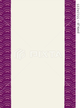 和柄_連続柄(シームレス)の青海波文様のフレーム・背景(紫系)バックグラウンド素材 和柄_連続柄(シームレス)の青海波文様のフレーム・背景(紫系)バックグラウンド素材 55134235