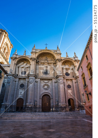 Cathedral of Incarnation in Granada city. Andalusia, Spain. 55134775