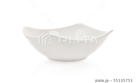 empty white bowl on white background 55135753