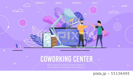 Landing Page Presenting Modern Coworking Center Landing Page Presenting Modern Coworking Center 55136495
