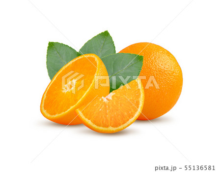 Fresh orange on white background 55136581