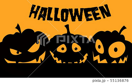 Happy Halloween and pumpkin with smiling face. 55136876