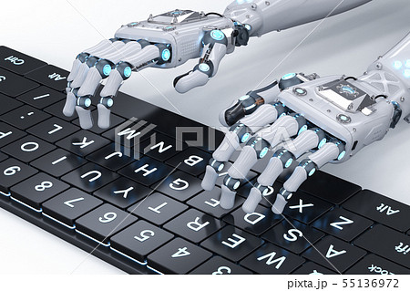 robot hand with keyboard robot hand with keyboard 55136972