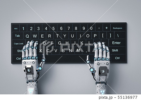 robot hand with keyboard robot hand with keyboard 55136977