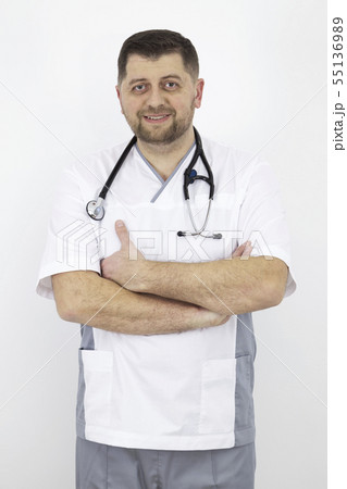 male doctor with a stethoscope male doctor with a stethoscope 55136989