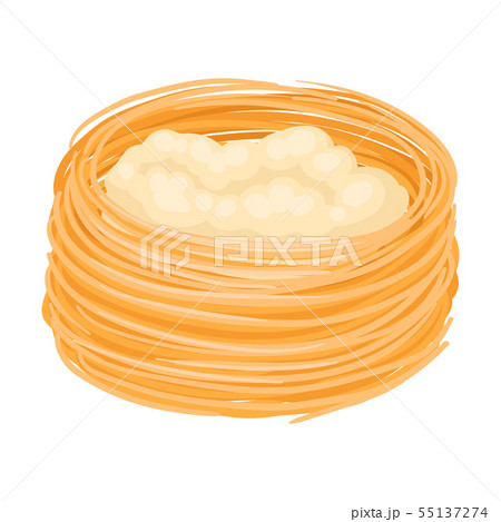 Baklava in the form of a large nest. Vector illustration on white background. 55137274