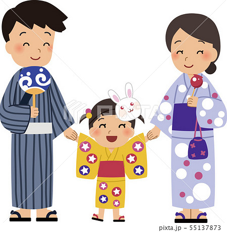 浴衣の家族のイラスト 浴衣の家族のイラスト 55137873