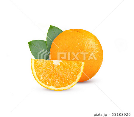Fresh orange on white background 55138926