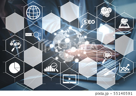 SEO Search Engine Optimization business concept. 55140591