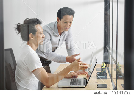 Project managers discussing work 55141757