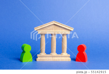 Figures of people stand near the government Figures of people stand near the government 55142915