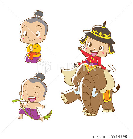 Thai boy in Thai traditional costume. 55143909