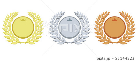 メダルアイコン(パステルカラー) 王冠付き トップ３ 55144523