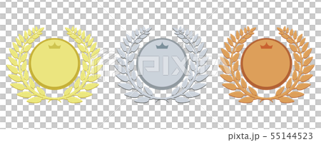 メダルアイコン(パステルカラー) 王冠付き トップ３ 55144523