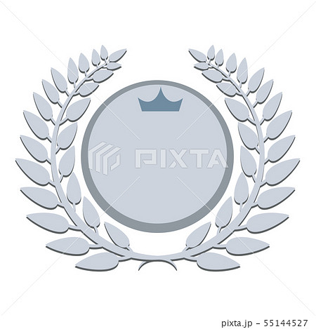 メダルアイコン銀色(パステルカラー) 王冠付き 55144527