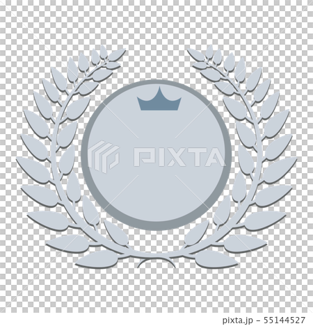 メダルアイコン銀色(パステルカラー) 王冠付き 55144527