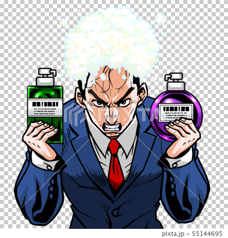 Suit bar code bald left bottle right bottle recommended shampoo 55144695