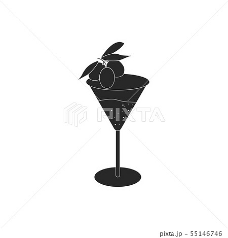 Isolated Martini glass with olive icon Isolated Martini glass with olive icon 55146746