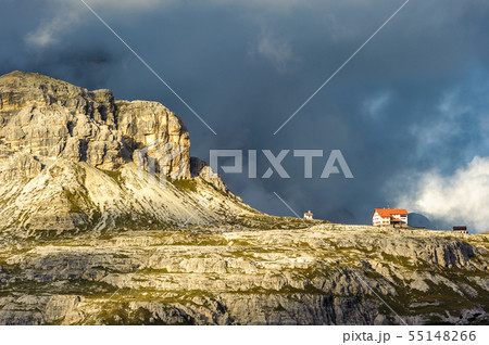 Three peaks. National Park Tre Cime di Lavaredo. Three peaks. National Park Tre Cime di Lavaredo. 55148266